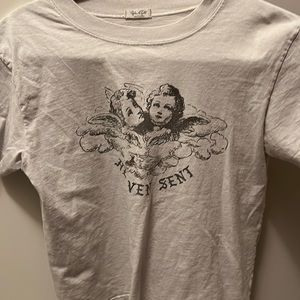 Brandy Melville - John Galt White “Heaven Sent” tee - Discontinued (RARE)